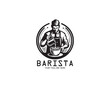 coffee barista or bartender logo design vector
