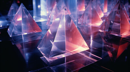 Poster - Geometric prisms arranged in an illusionary 3D space, creating a visually captivating and mesmerizing effect.