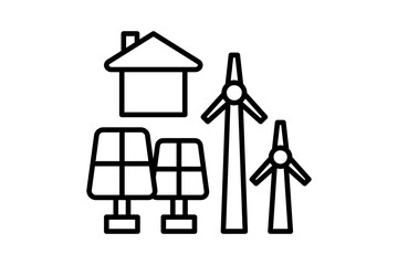 Poster - smart grid icon. icon related with energy and technological development . line icon style. Simple vector design editable
