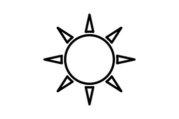 Poster - sun icon. icon related with energy and technological development . line icon style. Simple vector design editable