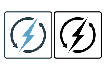 Poster - energy transition icon. icon related with energy and technological development . solid icon style. Simple vector design editable
