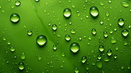 water drop on green leaf for nature macro background