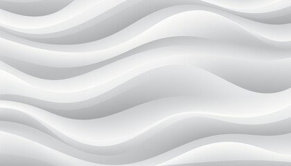 Elegant seamless monochromatic white wave texture pattern background for design and decoration