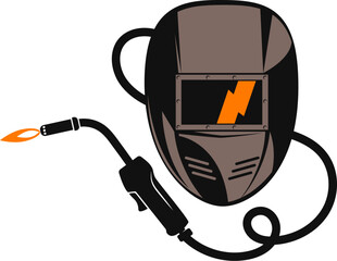 Wall Mural - Welder mask and welding machine sign for welding work