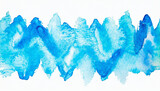 Fototapeta Na drzwi - Watercolor abstract with wavy lines in blue on a white background