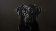 Portrait of a Black Labrador Retriever with Intense Gaze