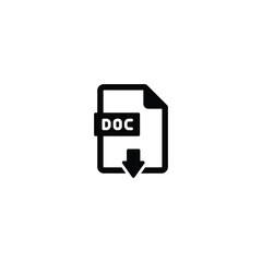 Poster - Download doc file icon vector for web site Computer and mobile app