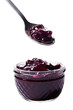 A spoonful of blueberry jam isolated on transparent background