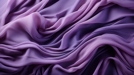 Canvas Print - A regal lilac fabric cascades gracefully over a pristine white surface, evoking a sense of luxury and sophistication