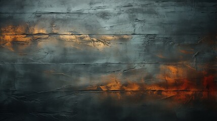 Wall Mural - A mesmerizing image of an otherworldly forest, its inky trees reflecting the fiery glow of the sunset, creating an abstract and hauntingly beautiful scene