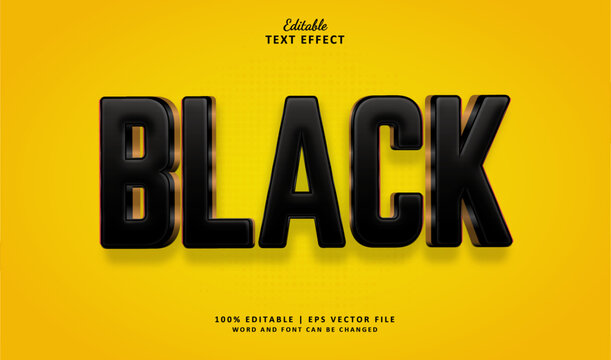 Black editable text effect style 3d