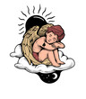 Angel Cupid resting on the cloud