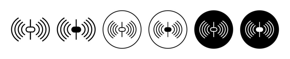 Wall Mural - Sensor icon. wireless smart phone mobile network communication signal light logo set. router infrared sensor antenna alarm symbol sign. wifi broadcasting radar sensor network signal wave vector 