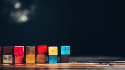 Canvas Print - A close up of a wooden block tower with one missing, AI