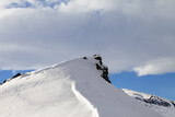 Fototapeta Góry - Top of mountains with snow cornice after snowfall