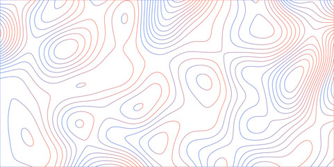 Aufkleber - Abstract white colorful gradient Topographic line map pattern background. Contour elevation topographic and textured Background Modern design with White background with topographic wavy patte.