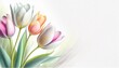 Tapeta pastelowe kwiaty tulipanów z miejscem do wklejenia. Generative AI