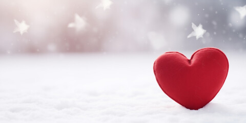 red heart in snow