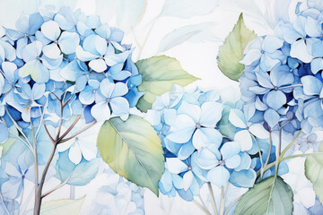 Wall Mural - Summer flower background background spring hydrangea decorative watercolor floral nature blossom vintage