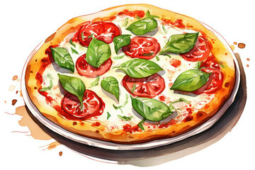 Poster - Background mozzarella food cheese basil italian pizza