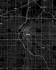 Poster - Denver Colorado Map, Detailed Dark Map of Denver Colorado