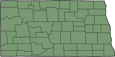 Sticker - doodle freehand drawing of north dakota state map.