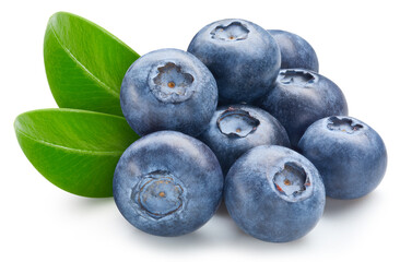 Wall Mural - Blueberry isolated on white background