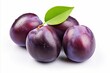 Fresh plum fruit isolated on white background, high quality image for advertising and promotion