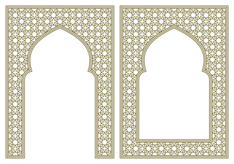 Poster - Set two Rectangular frames of the Arabic pattern .The proportion is A4 size