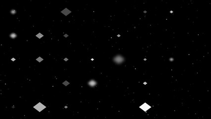 Poster - Template animation of evenly spaced rhombus symbols of different sizes and opacity. Animation of transparency and size. Seamless looped 4k animation on black background with stars