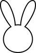 Cute Easter bunny head outline