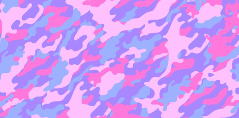 Wall Mural - Pink camouflage military pattern. Vector camouflage pattern for clothing design.