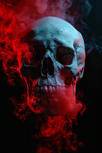 Skull With Red Smoke
