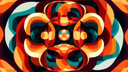 Poster - Abstract patterns with interlocking shapes. vektor icon illustation