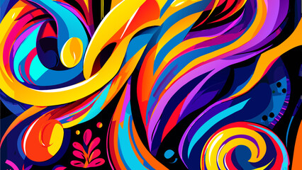 Wall Mural - Bold and colorful graffiti-style designs. vektor icon illustation