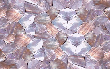 Wall Mural - Soft Pink mother of pearl texture in faceted pattern high resolution