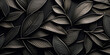 background,textured black leaves of plants with gold tinting with 3d elements,banner base,floral multi-layered
