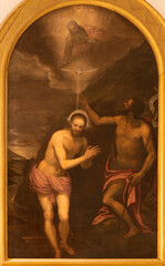 Wall Mural - VICENZA, ITALY - NOVEMBER 7, 2023: The painting of Baptism of Jesus in the church Chiesa di Santo Stefano by Alessandro Maganza (1556–1630).