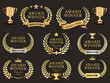 © totallyout - Award Winner emblem collection of gold laurel wreath vector illustration