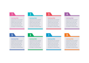 cards infographic template. magazine, internet, web, magazine, annual report information template. eight steps infographic template