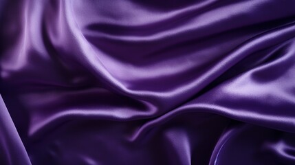 Wall Mural - rippled purple satin fabric, shiny luxury purple swirl silky backgrounds.