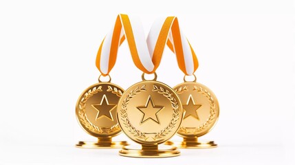 Gold medal, isolated white background