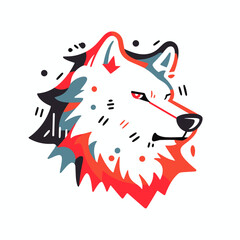 Wall Mural - Colorful Wolf vector on white background, generated with AI