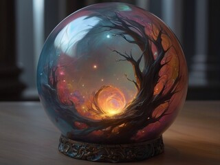 A beautiful magical orb that swirls with magical energy in brightly glowing vivid colors