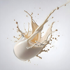 Canvas Print - Milk/Cream Splash on White Background.