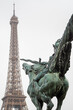 Statue of resurgent France pointing towards the Eiffel Tower from the Bir Hakeim bridge in Paris 3