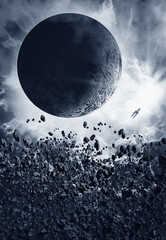 Wall Mural - nebula in outer space, planets and galaxy