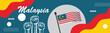 Malaysia National day or Hari Merdeka banner ,Happy holiday. Independence and freedom day. Celebrate annual.banner, template, background. Vector illustration.eps
