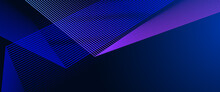 Black Blue And Purple Violet Vector Abstract Tech Futuristic Modern 3D Line Background. Futuristic Technology Lines Background Design. Modern Graphic Element. Horizontal Banner Template