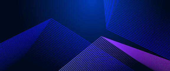 Black blue and purple violet vector 3D modern line futuristic tech banner with Black and blue effect illustration. Futuristic technology lines background design. Modern graphic element. Banner